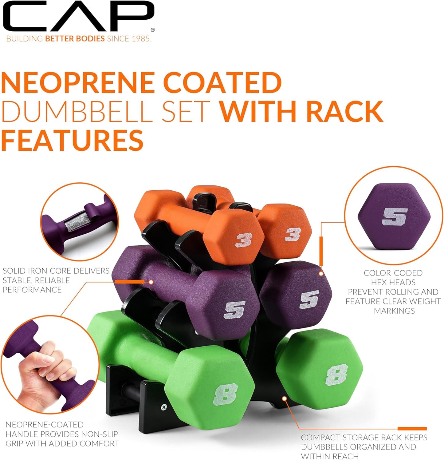 Barbell Neoprene Dumbbell Weights Pairs & Sets | Color Series