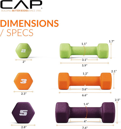 Barbell Neoprene Dumbbell Weights Pairs & Sets | Color Series