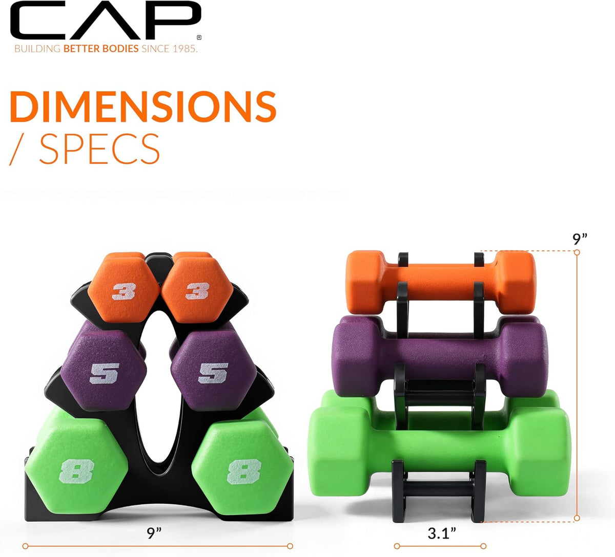 Barbell Neoprene Dumbbell Weights Pairs & Sets | Color Series