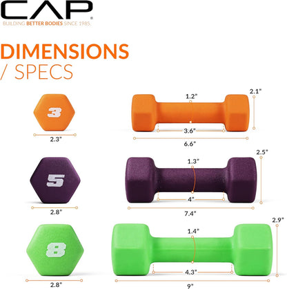 Barbell Neoprene Dumbbell Weights Pairs & Sets | Color Series