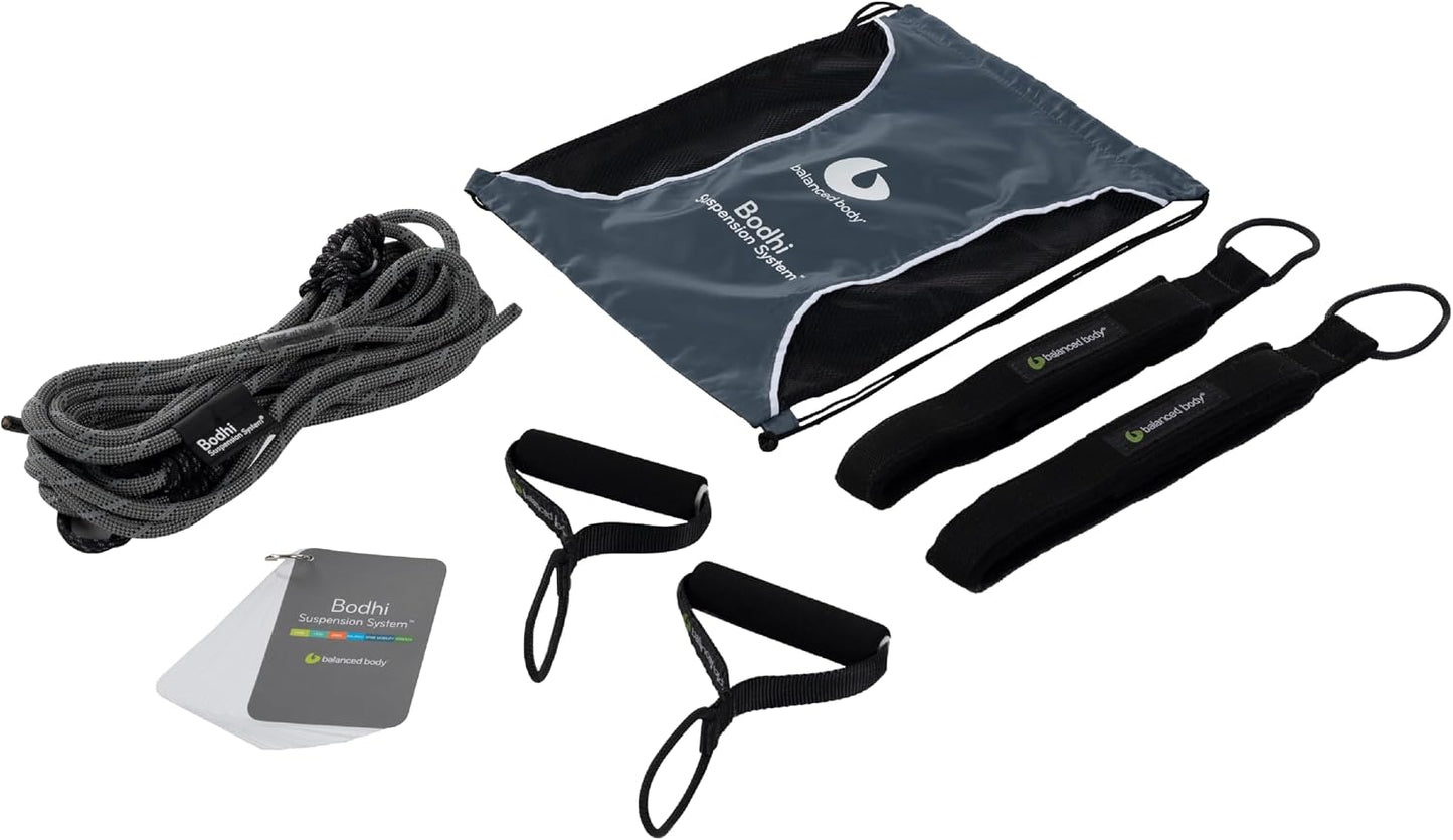Bodhi Suspension System, Pilates Gym Equipment, Suspension Straps Exercise Equipment for Home Gym or Studio, Gray