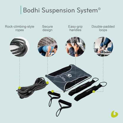 Bodhi Suspension System, Pilates Gym Equipment, Suspension Straps Exercise Equipment for Home Gym or Studio, Gray
