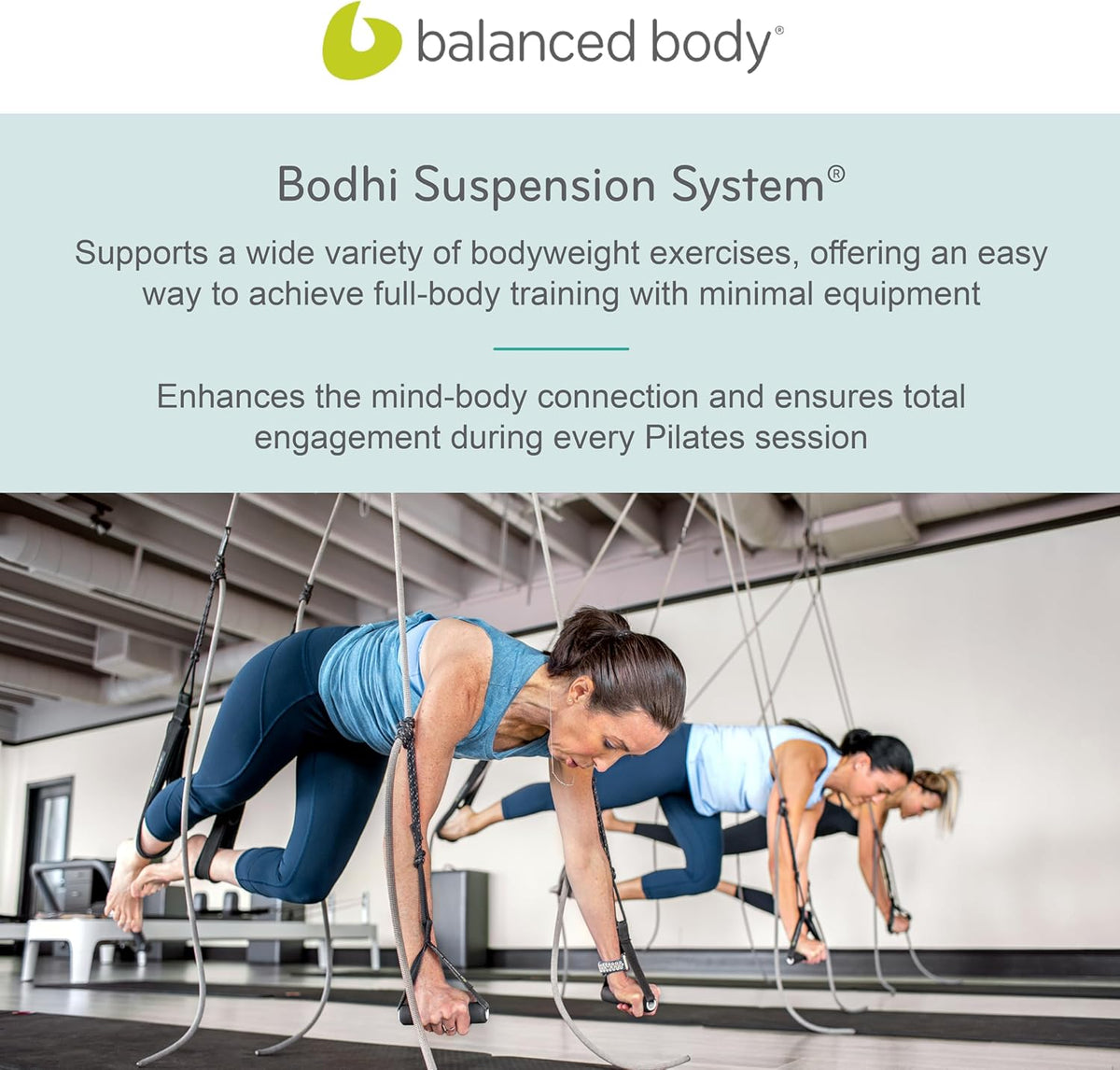 Bodhi Suspension System, Pilates Gym Equipment, Suspension Straps Exercise Equipment for Home Gym or Studio, Gray