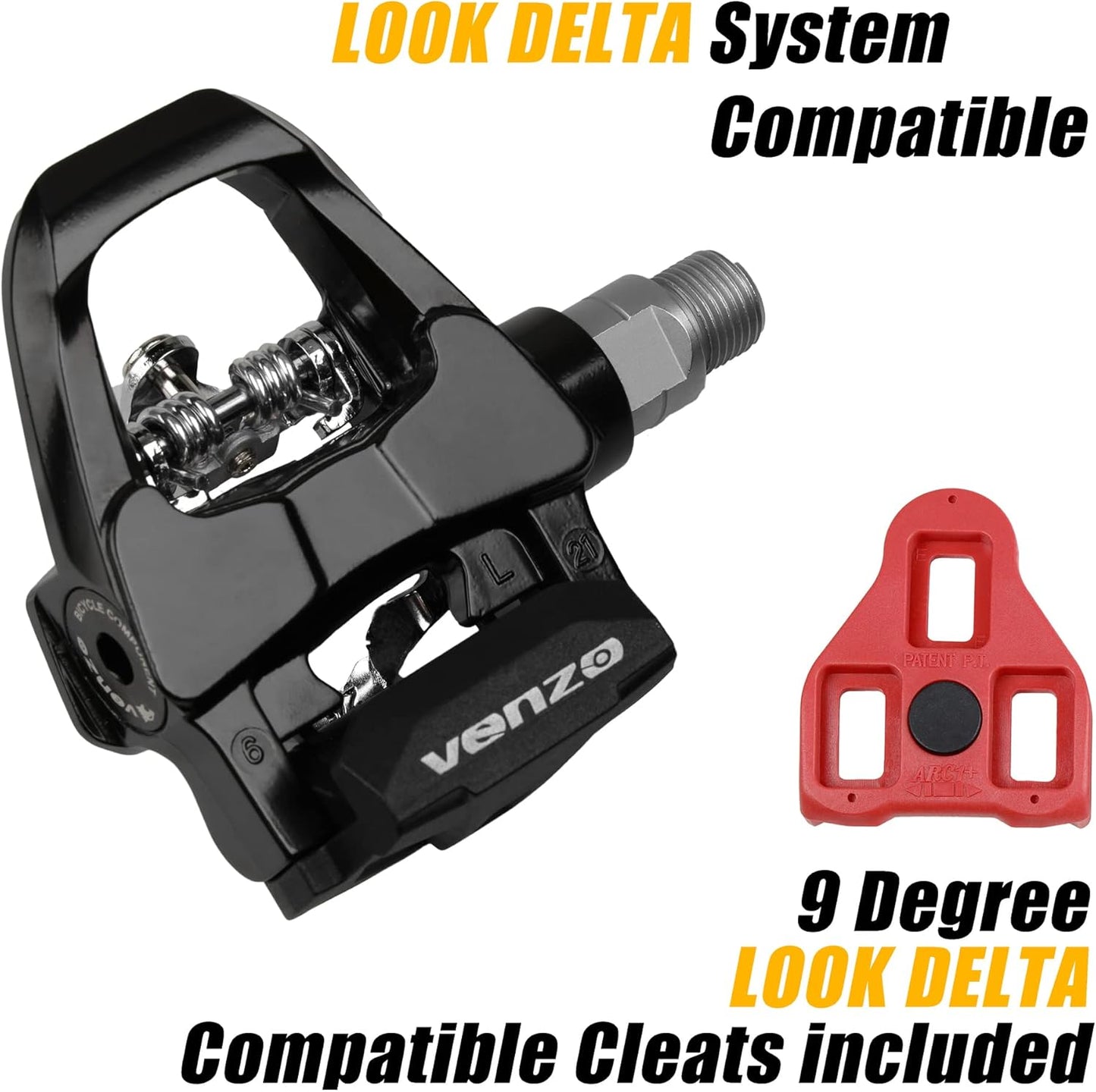 Sealed Fitness Exercise Indoor Bike Bicycle Pedals & Cleats - Compatible with Peloton, Look Delta & Shimano SPD - with Toe Cages Pedals Set or Cage Removal Tool for Indoor Fitness Exercise