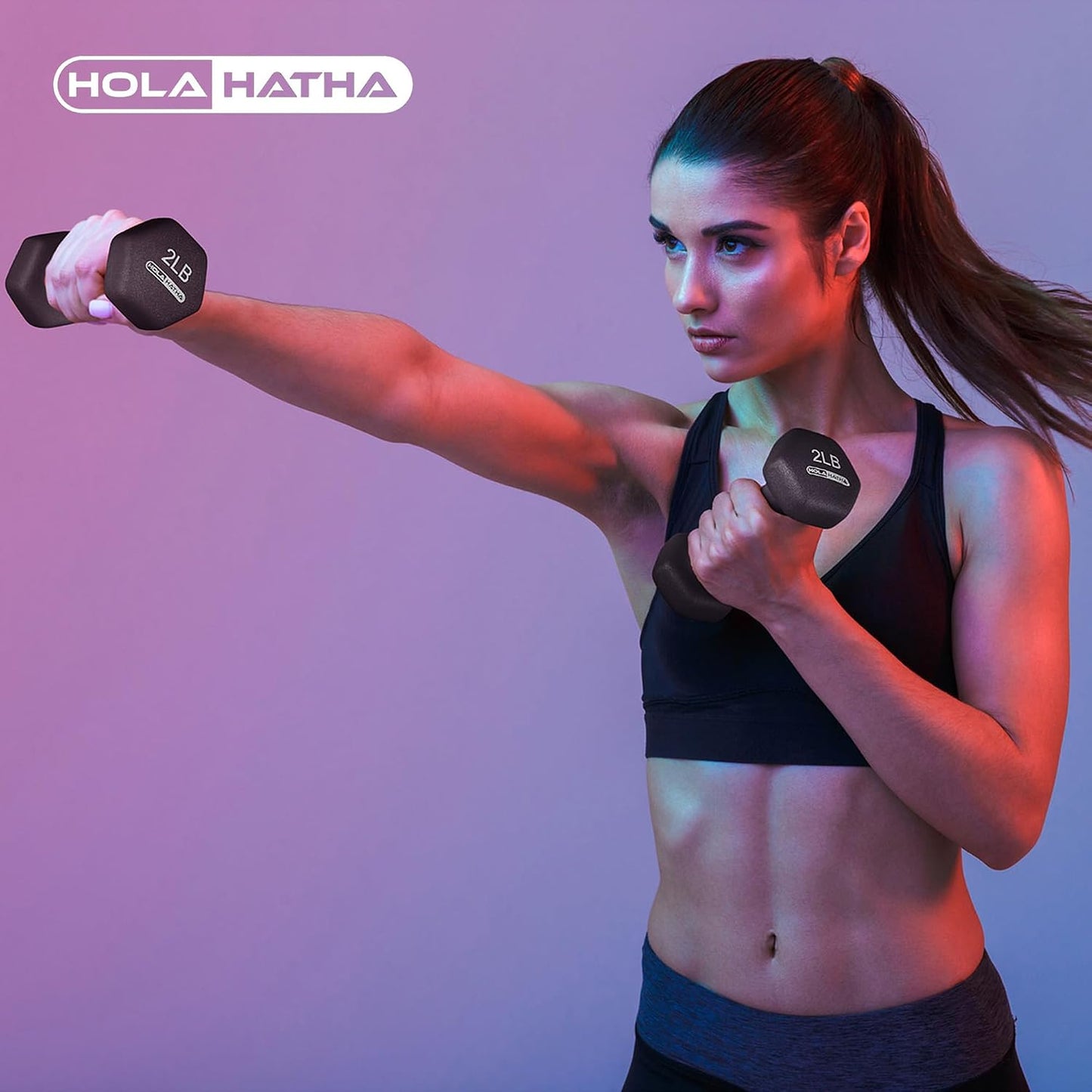 1, 2 and 3 lb Neoprene Dumbbell Strength Training Weight Set with Rack