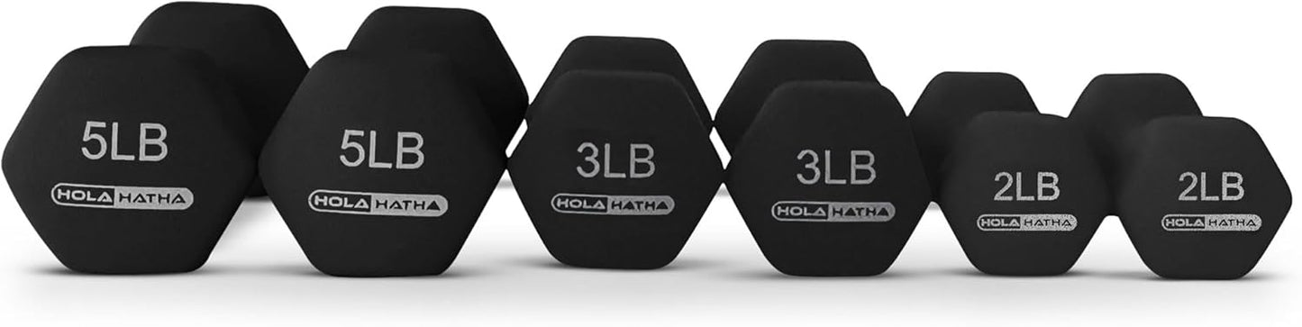 1, 2 and 3 lb Neoprene Dumbbell Strength Training Weight Set with Rack
