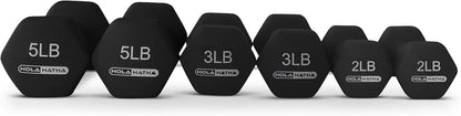1, 2 and 3 lb Neoprene Dumbbell Strength Training Weight Set with Rack