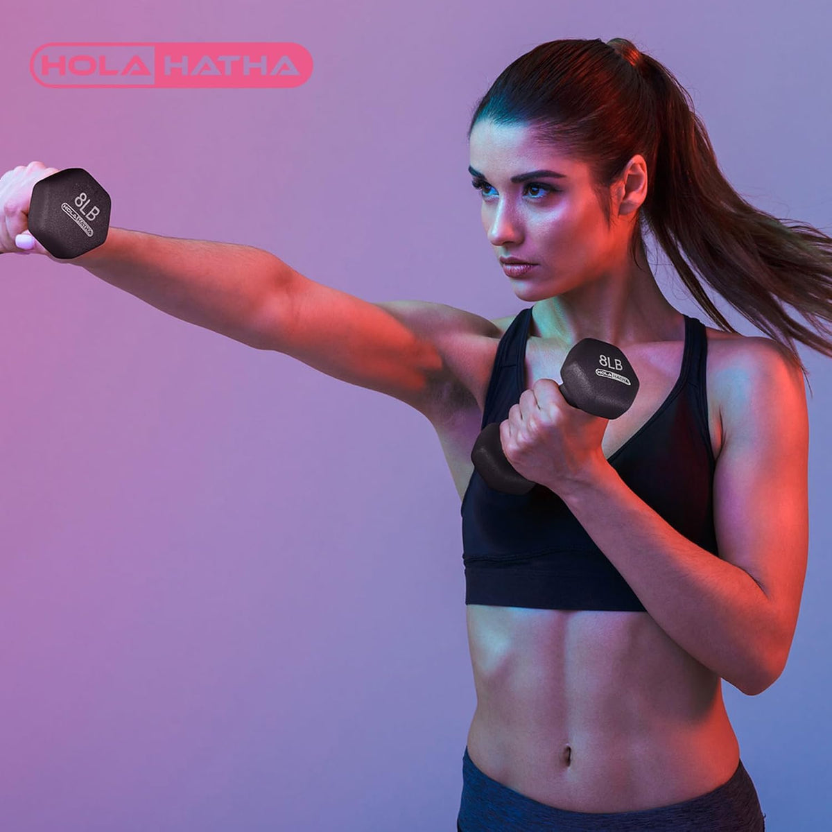 1, 2 and 3 lb Neoprene Dumbbell Strength Training Weight Set with Rack
