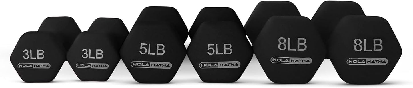 1, 2 and 3 lb Neoprene Dumbbell Strength Training Weight Set with Rack