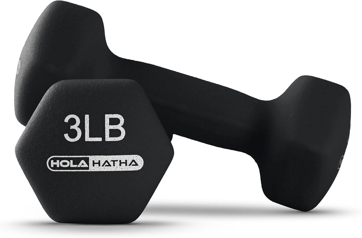 1, 2 and 3 lb Neoprene Dumbbell Strength Training Weight Set with Rack