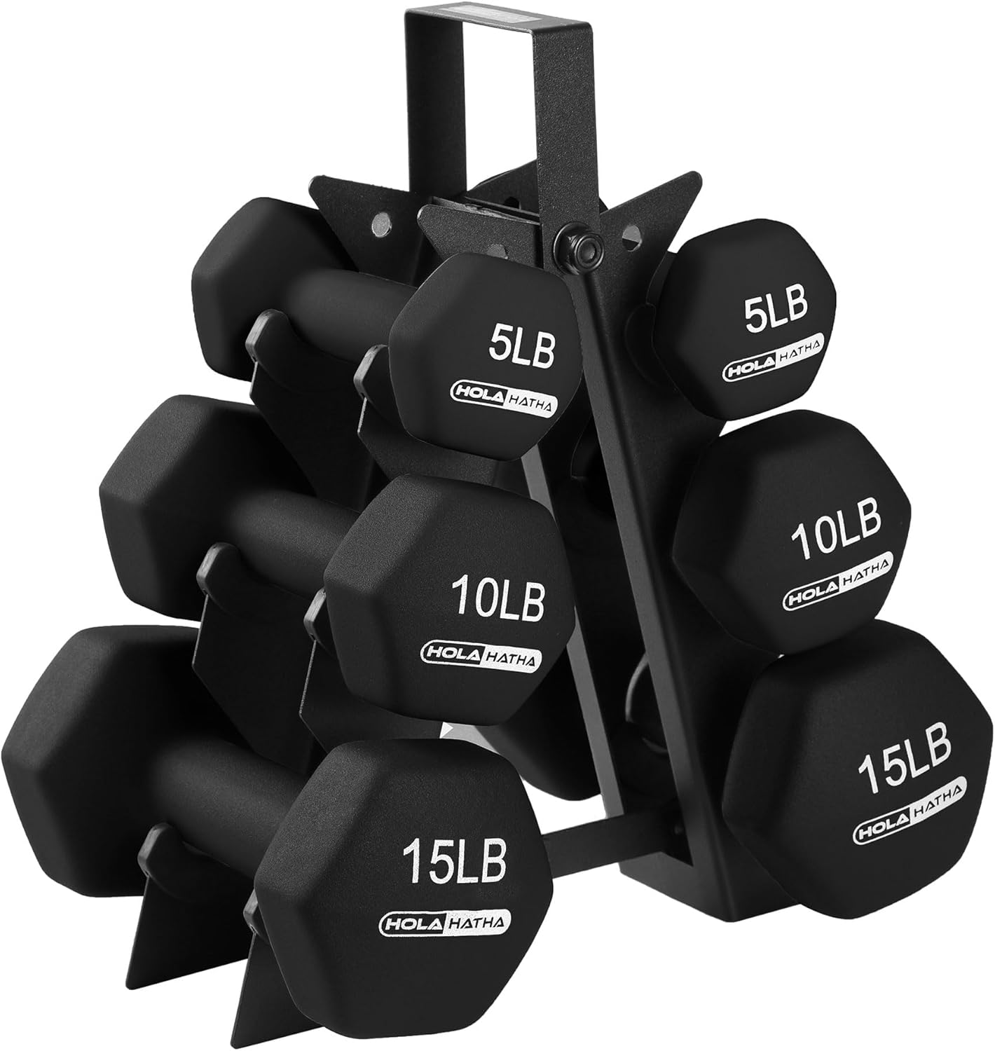 1, 2 and 3 lb Neoprene Dumbbell Strength Training Weight Set with Rack