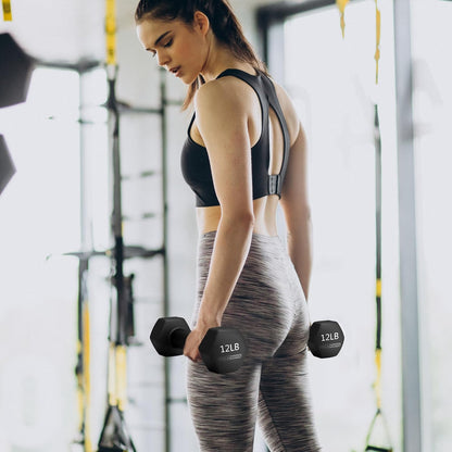 1, 2 and 3 lb Neoprene Dumbbell Strength Training Weight Set with Rack