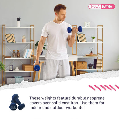 1, 2 and 3 lb Neoprene Dumbbell Strength Training Weight Set with Rack