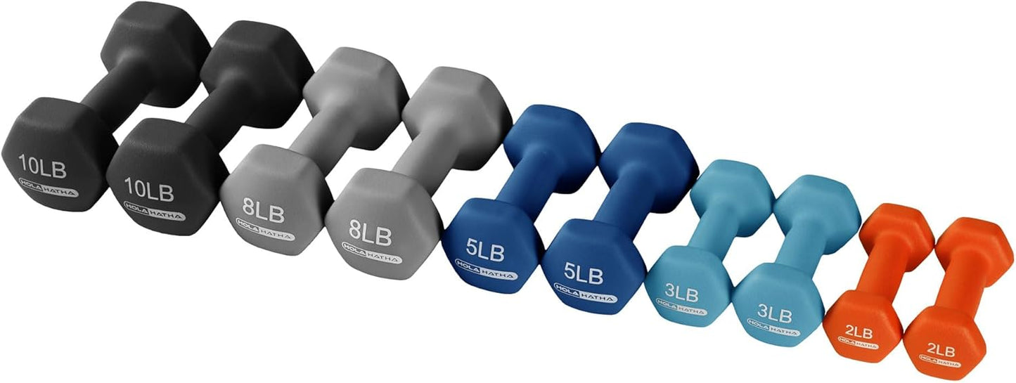 1, 2 and 3 lb Neoprene Dumbbell Strength Training Weight Set with Rack