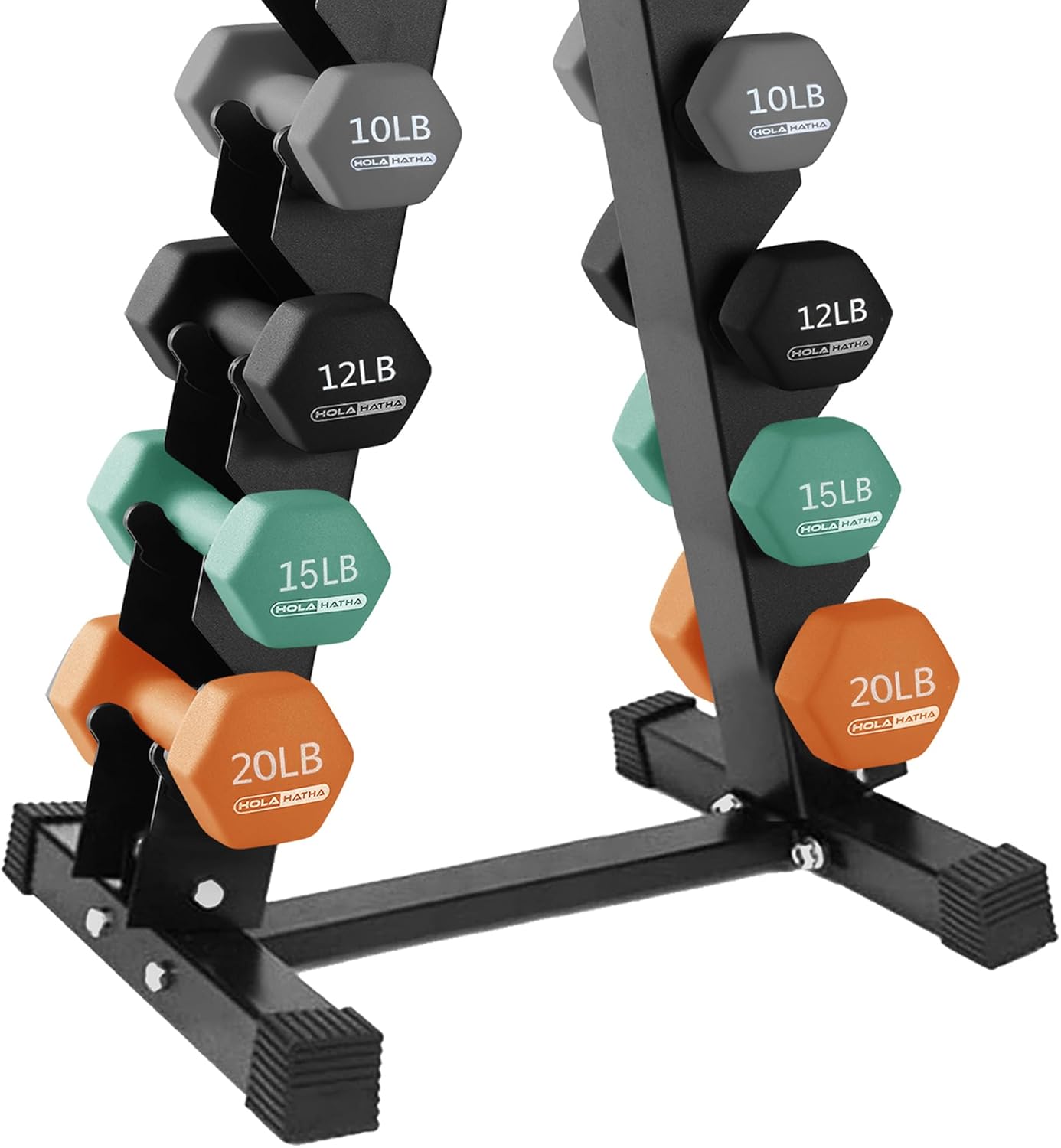 1, 2 and 3 lb Neoprene Dumbbell Strength Training Weight Set with Rack