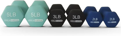 1, 2 and 3 lb Neoprene Dumbbell Strength Training Weight Set with Rack