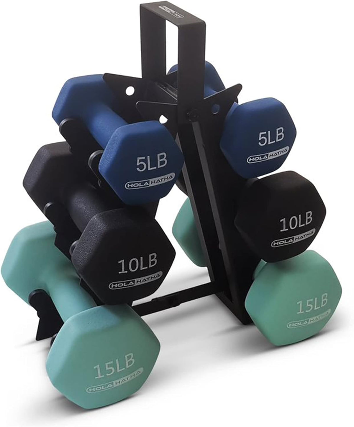 1, 2 and 3 lb Neoprene Dumbbell Strength Training Weight Set with Rack