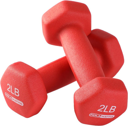 1, 2 and 3 lb Neoprene Dumbbell Strength Training Weight Set with Rack
