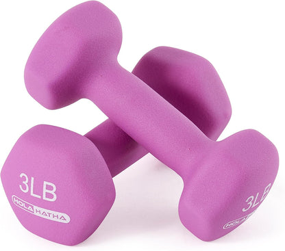 1, 2 and 3 lb Neoprene Dumbbell Strength Training Weight Set with Rack
