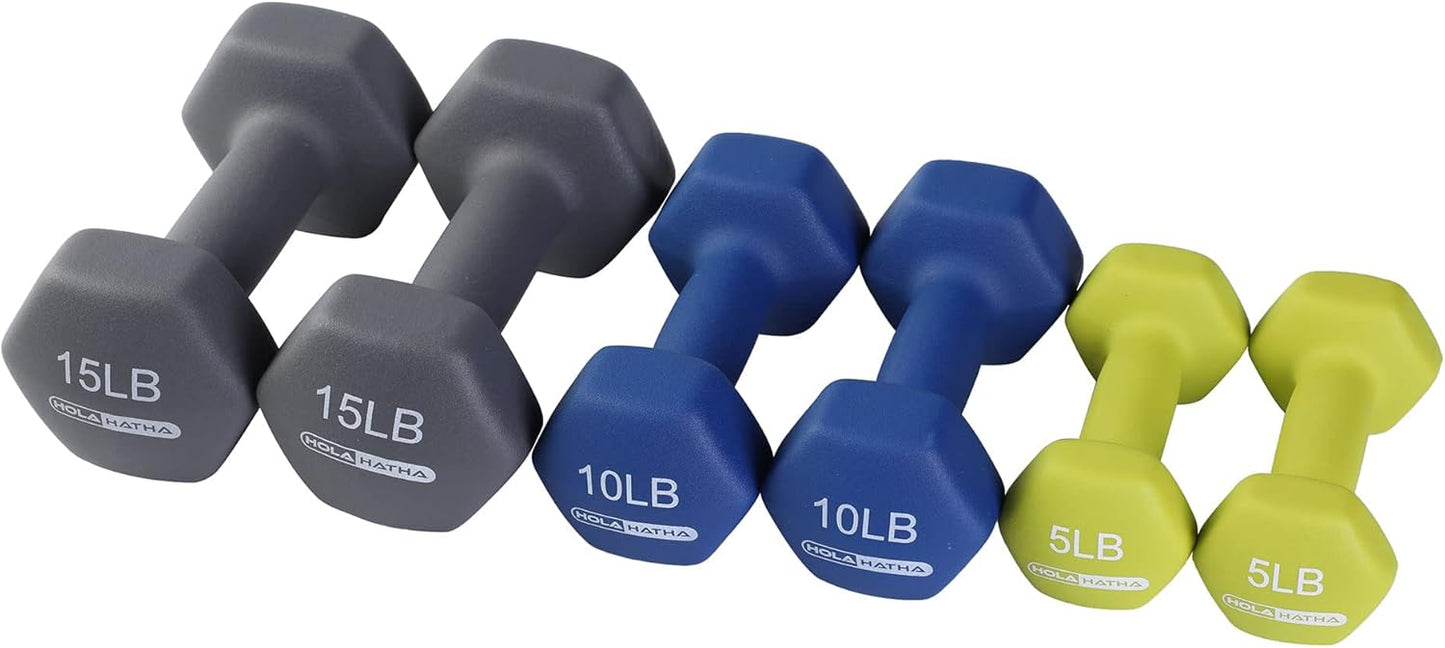 1, 2 and 3 lb Neoprene Dumbbell Strength Training Weight Set with Rack