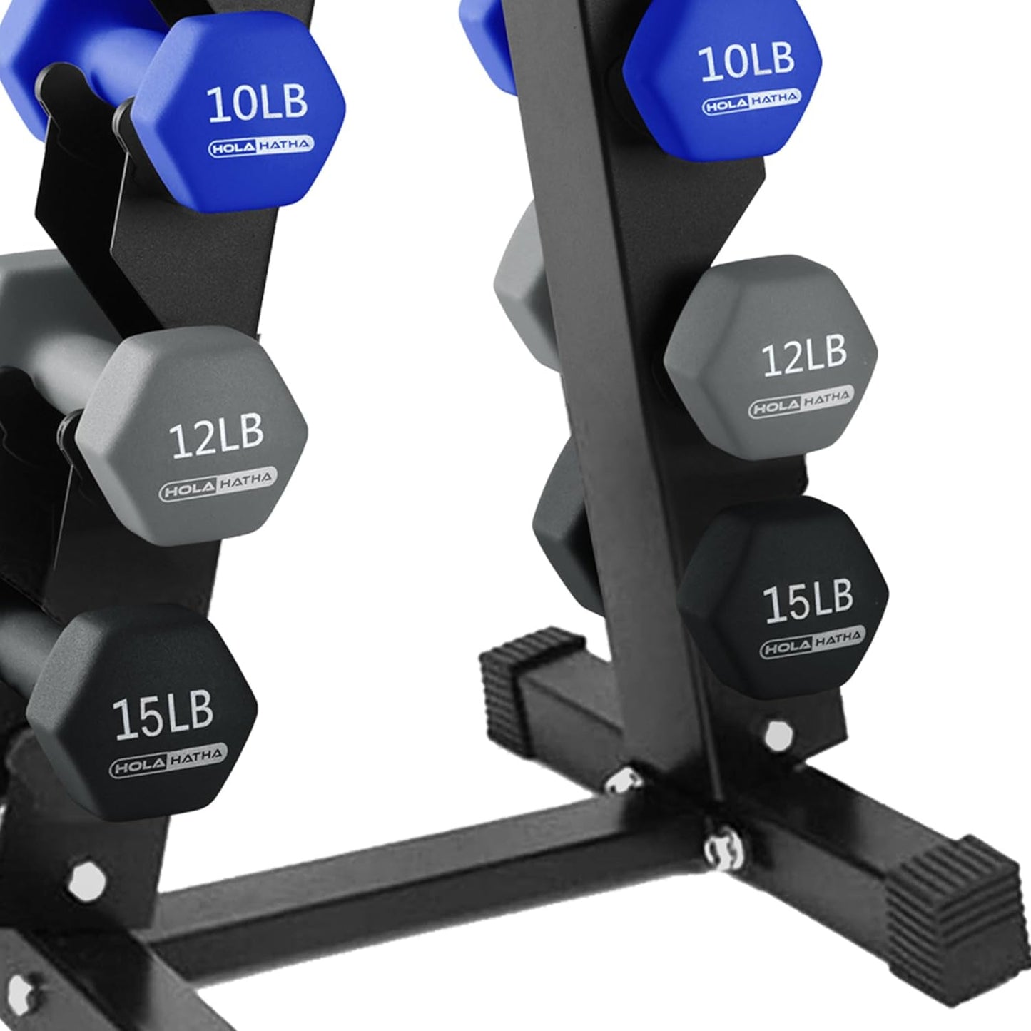 1, 2 and 3 lb Neoprene Dumbbell Strength Training Weight Set with Rack
