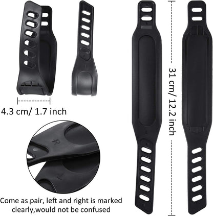 2 Pairs Stationary Bike Pedal Straps, Universal Fit, 1.7 x 12 in | Adjustable Buckle, Non Slip Grip for Exercise Cycle Home or Gym, Secure Foot Hold