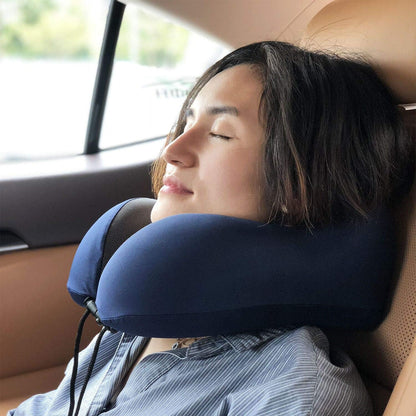 MLVOC Airplane Travel Neck Pillow for Sleeping, 3D-Eye Mask & Earplugs Kit