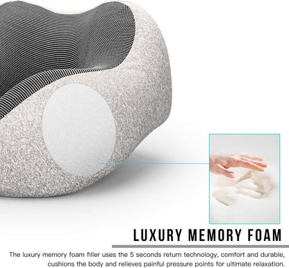MLVOC Airplane Travel Neck Pillow for Sleeping, 3D-Eye Mask & Earplugs Kit