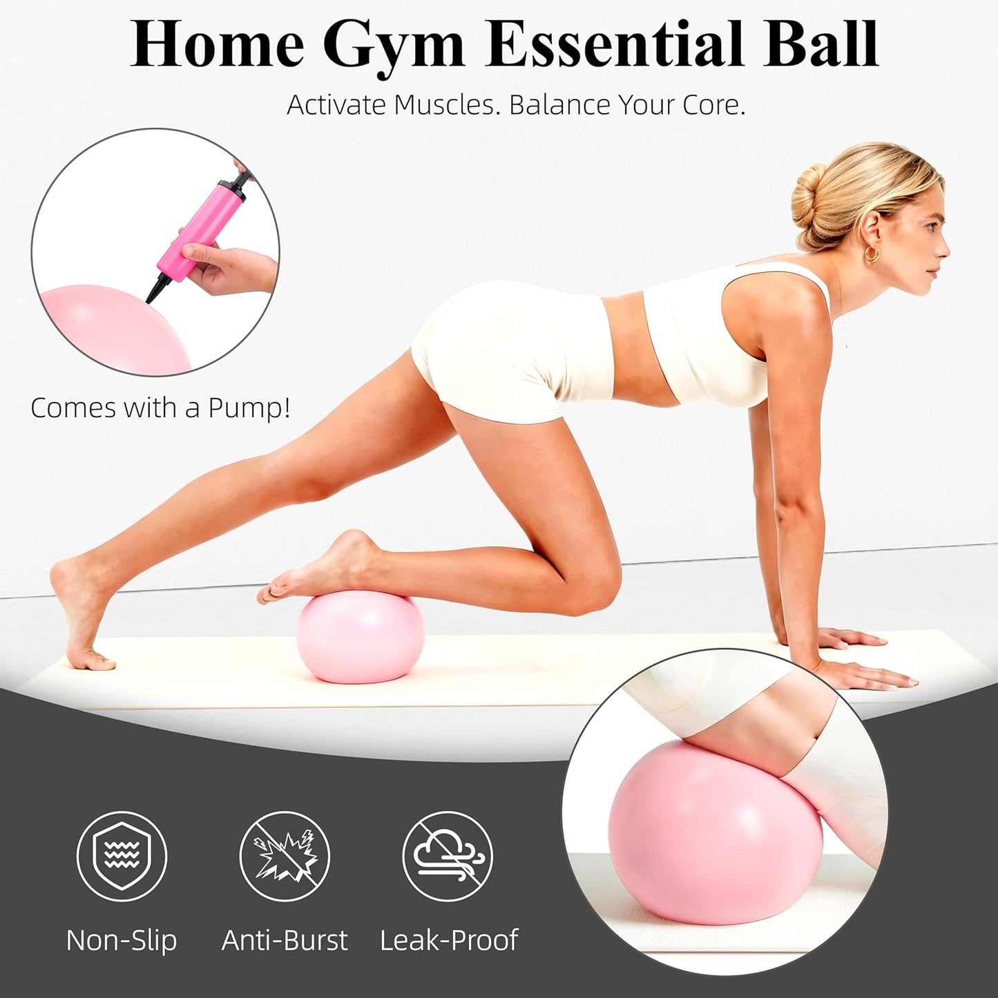 Pilates Kit for Home Workouts, Pilates Equipment, Pilates Ring and Ball, Ankle Resistance Bands with Cuffs, Exercise Bands and Socks, Home Pilates Essential Kit for Women & Beginners