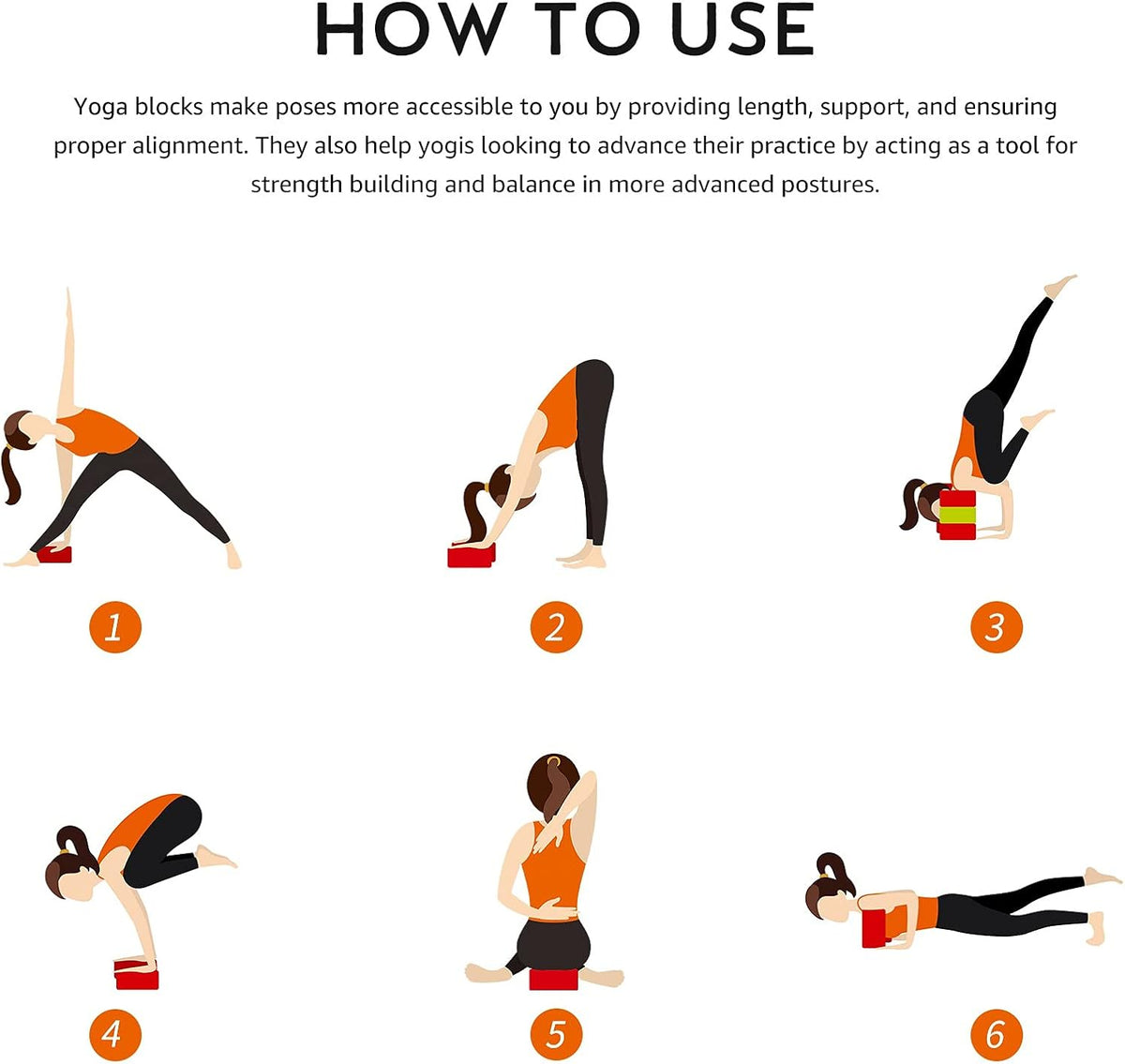 Yoga Block 2 Pack Supportive Latex-Free EVA Foam Soft Non-Slip Surface for General Fitness Pilates Stretching and Meditation 9"x6"x3" Yoga Strap Included