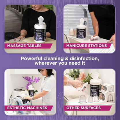 All Purpose Disinfectant Wipes – Canister of Cleaning Wipes for Salons, Spas, Wellness Centers and Yoga Studios – Hospital Grade Surface Sanitizing – 160 Count