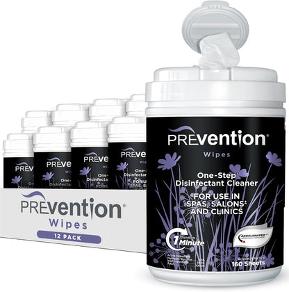 All Purpose Disinfectant Wipes – Canister of Cleaning Wipes for Salons, Spas, Wellness Centers and Yoga Studios – Hospital Grade Surface Sanitizing – 160 Count
