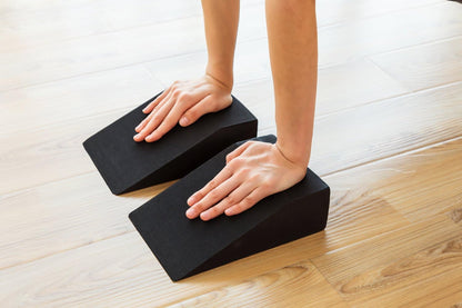 Yoga Foam Wedge Blocks (Pair) Soft Wrist Wedge, Supportive Foot Exercise Accessories, For Balance, Strength, Stretch, Pilates, Fitness, Squat, Pushup, Plank, EVA Riser Block