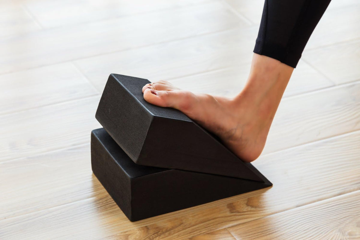Yoga Foam Wedge Blocks (Pair) Soft Wrist Wedge, Supportive Foot Exercise Accessories, For Balance, Strength, Stretch, Pilates, Fitness, Squat, Pushup, Plank, EVA Riser Block