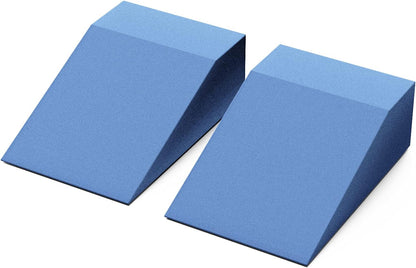 Yoga Foam Wedge Blocks (Pair) Soft Wrist Wedge, Supportive Foot Exercise Accessories, For Balance, Strength, Stretch, Pilates, Fitness, Squat, Pushup, Plank, EVA Riser Block
