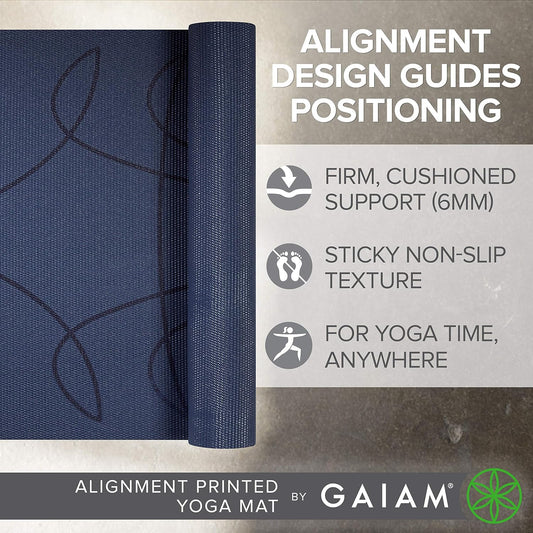 Premium Yoga Mat, 6mm Thick Print Mat | Premium 6mm thick cushioning for joint support. Non-slip print design for yoga, Pilates & floor workouts.