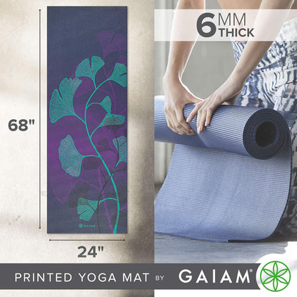 Premium Yoga Mat, 6mm Thick Print Mat | Premium 6mm thick cushioning for joint support. Non-slip print design for yoga, Pilates & floor workouts.
