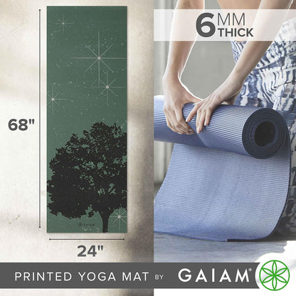 Premium Yoga Mat, 6mm Thick Print Mat | Premium 6mm thick cushioning for joint support. Non-slip print design for yoga, Pilates & floor workouts.