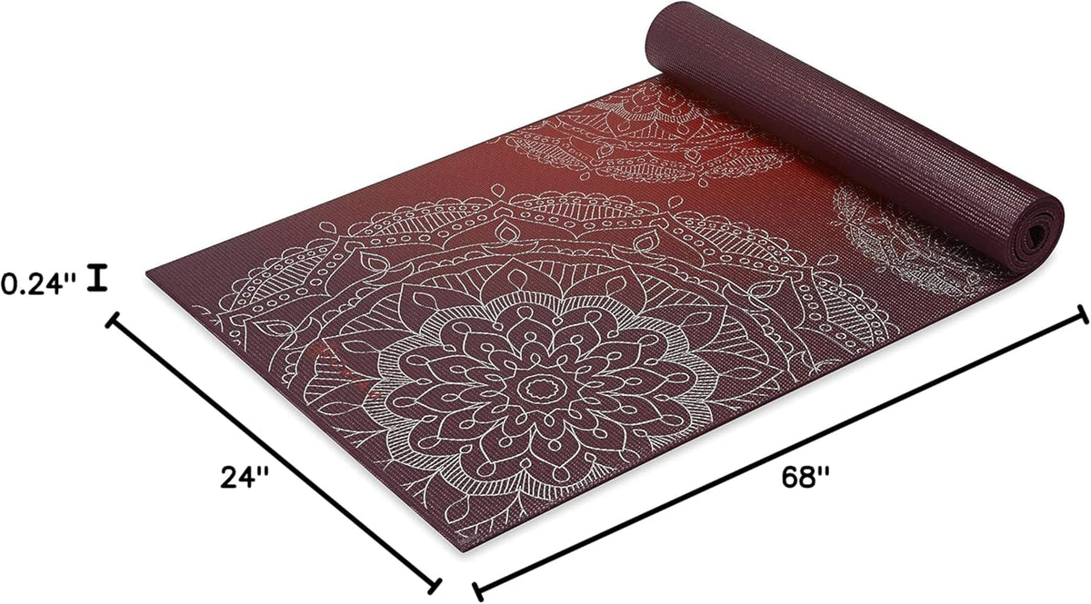 Premium Yoga Mat, 6mm Thick Print Mat | Premium 6mm thick cushioning for joint support. Non-slip print design for yoga, Pilates & floor workouts.