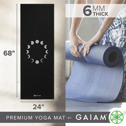 Premium Yoga Mat, 6mm Thick Print Mat | Premium 6mm thick cushioning for joint support. Non-slip print design for yoga, Pilates & floor workouts.