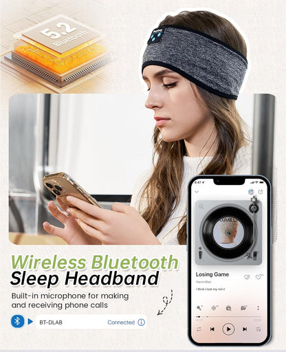 2 Pack Sleep Headphones, Sleeping Headphones | Bluetooth Headband with Ultra-Thin HD Stereo Speaker, Wireless Headphone for Sports, Insomnia, Yoga, Air Travel, Meditation