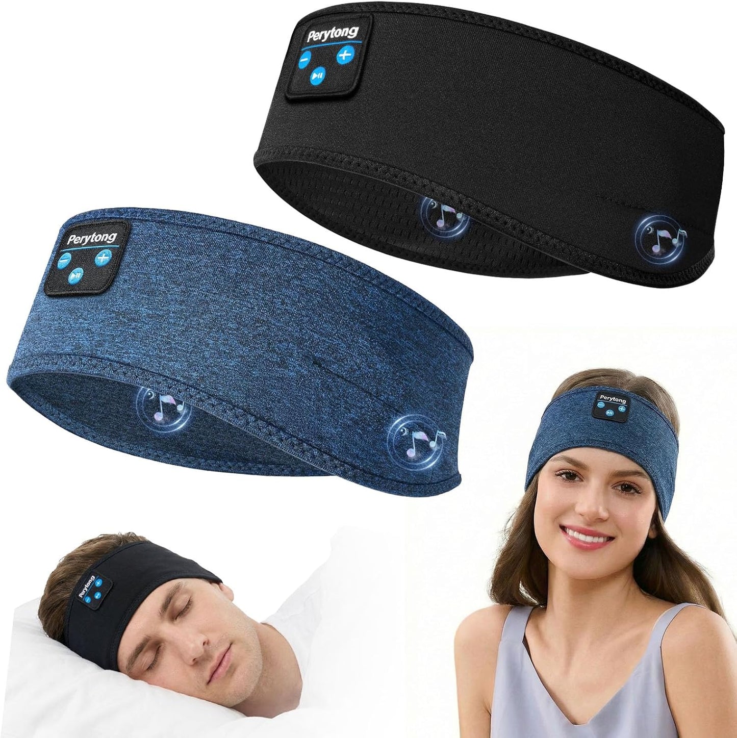 2 Pack Sleep Headphones, Sleeping Headphones | Bluetooth Headband with Ultra-Thin HD Stereo Speaker, Wireless Headphone for Sports, Insomnia, Yoga, Air Travel, Meditation