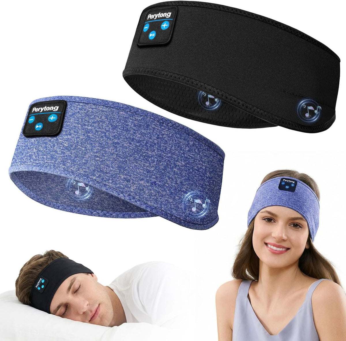 2 Pack Sleep Headphones, Sleeping Headphones | Bluetooth Headband with Ultra-Thin HD Stereo Speaker, Wireless Headphone for Sports, Insomnia, Yoga, Air Travel, Meditation