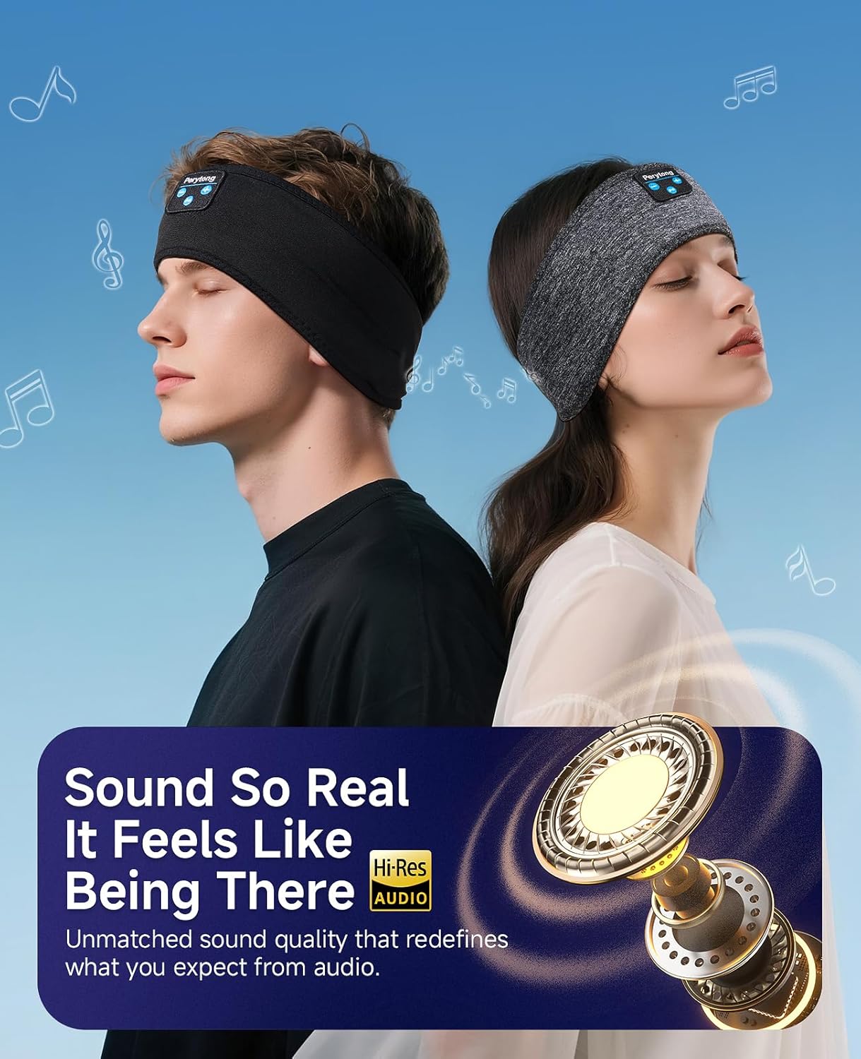 2 Pack Sleep Headphones, Sleeping Headphones | Bluetooth Headband with Ultra-Thin HD Stereo Speaker, Wireless Headphone for Sports, Insomnia, Yoga, Air Travel, Meditation