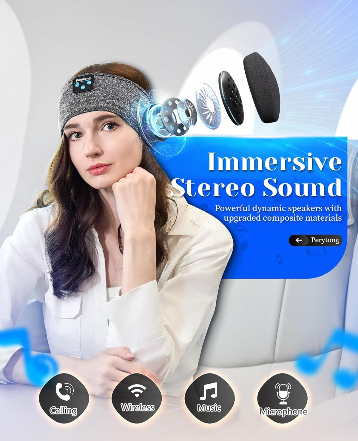 2 Pack Sleep Headphones, Sleeping Headphones | Bluetooth Headband with Ultra-Thin HD Stereo Speaker, Wireless Headphone for Sports, Insomnia, Yoga, Air Travel, Meditation