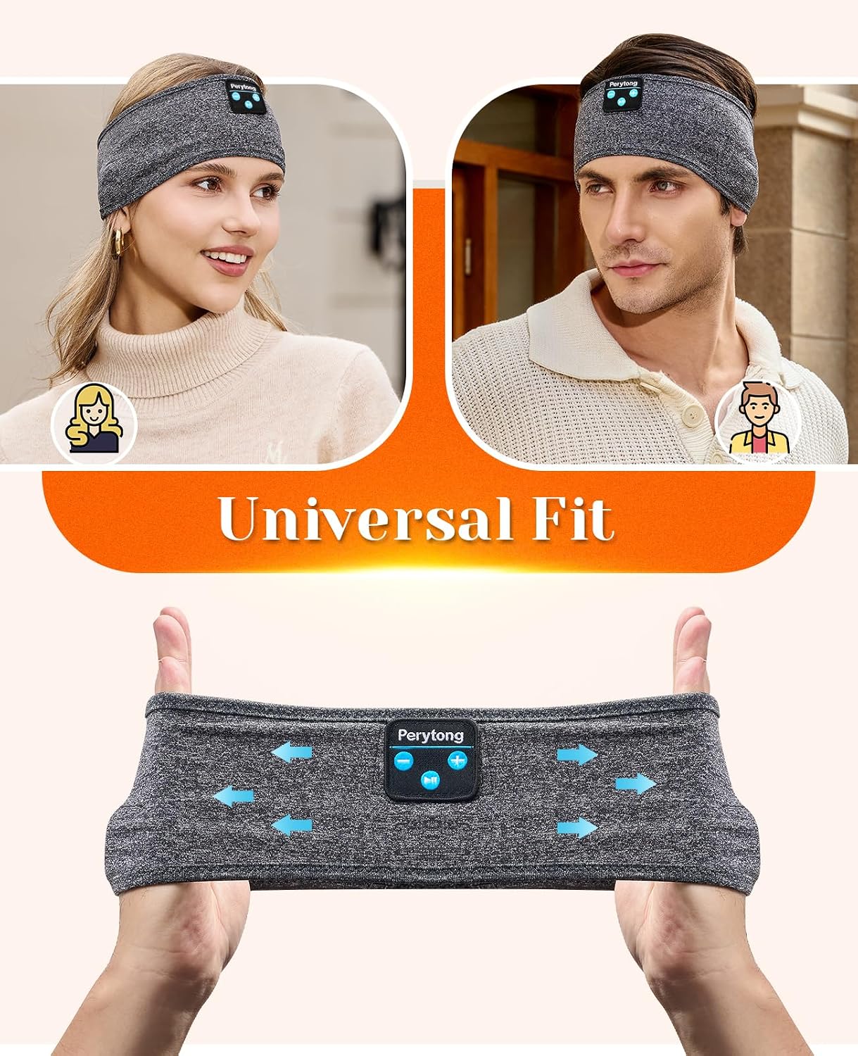 2 Pack Sleep Headphones, Sleeping Headphones | Bluetooth Headband with Ultra-Thin HD Stereo Speaker, Wireless Headphone for Sports, Insomnia, Yoga, Air Travel, Meditation