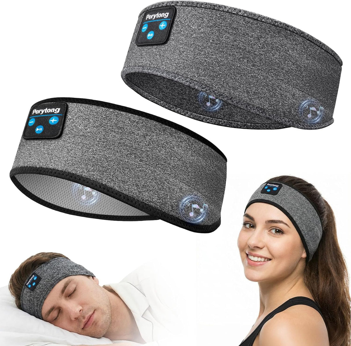 2 Pack Sleep Headphones, Sleeping Headphones | Bluetooth Headband with Ultra-Thin HD Stereo Speaker, Wireless Headphone for Sports, Insomnia, Yoga, Air Travel, Meditation