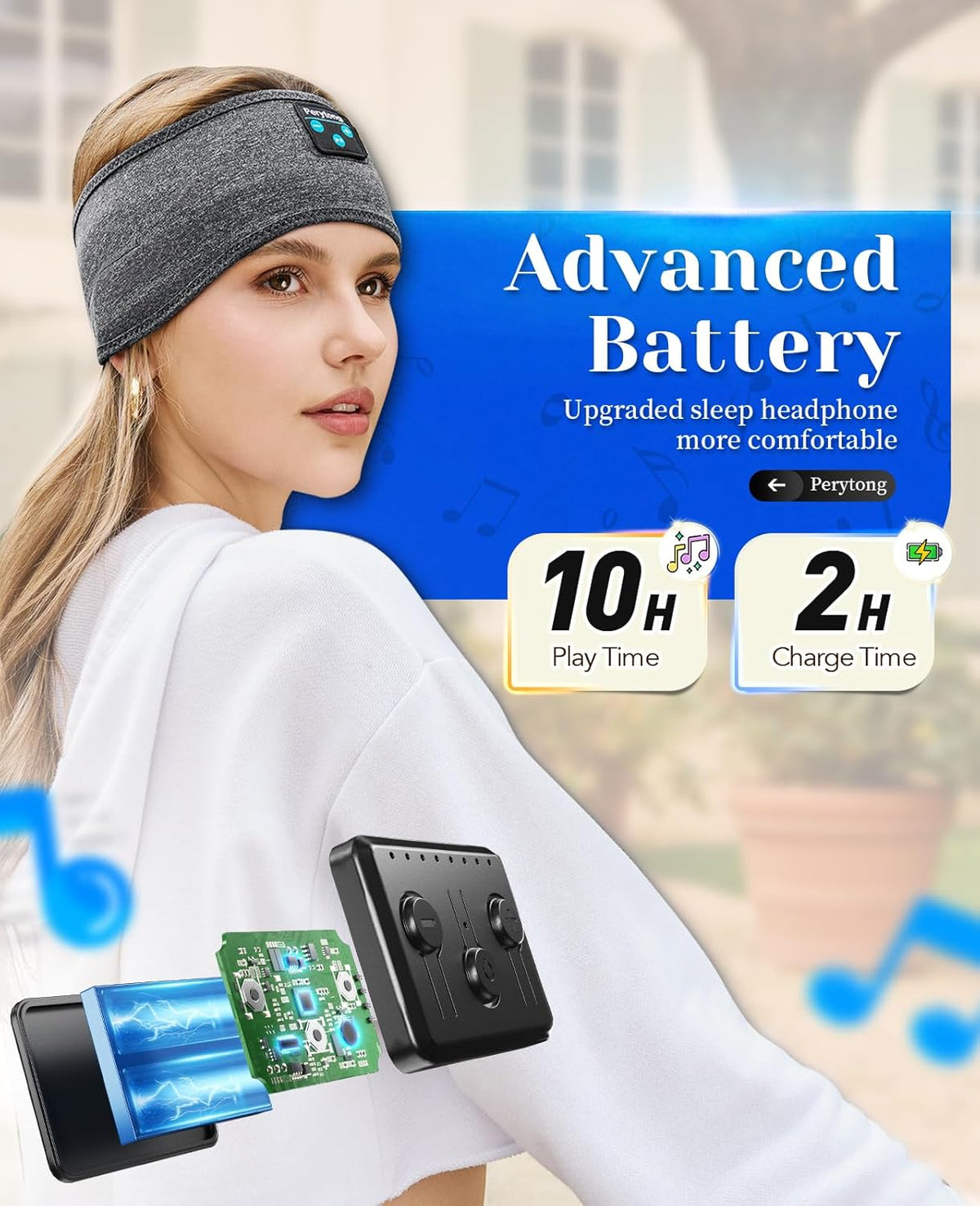 2 Pack Sleep Headphones, Sleeping Headphones | Bluetooth Headband with Ultra-Thin HD Stereo Speaker, Wireless Headphone for Sports, Insomnia, Yoga, Air Travel, Meditation