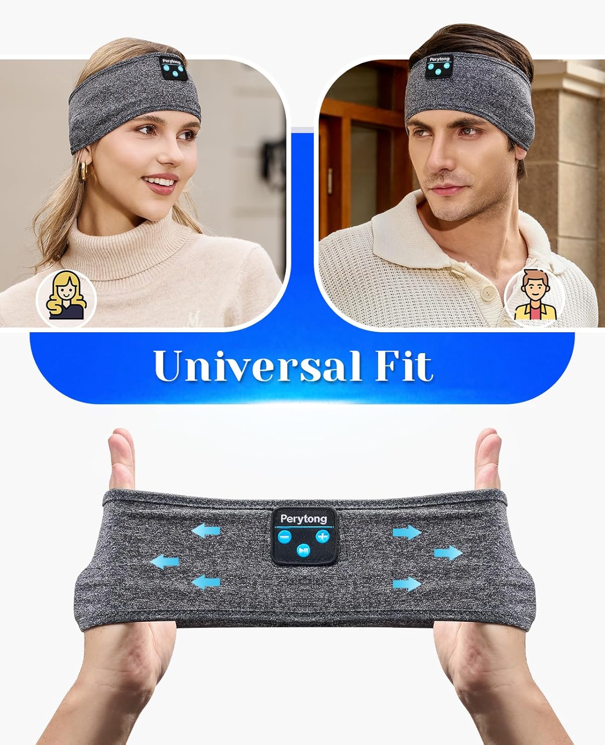 2 Pack Sleep Headphones, Sleeping Headphones | Bluetooth Headband with Ultra-Thin HD Stereo Speaker, Wireless Headphone for Sports, Insomnia, Yoga, Air Travel, Meditation