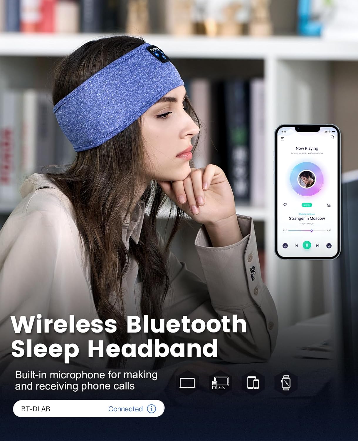 2 Pack Sleep Headphones, Sleeping Headphones | Bluetooth Headband with Ultra-Thin HD Stereo Speaker, Wireless Headphone for Sports, Insomnia, Yoga, Air Travel, Meditation